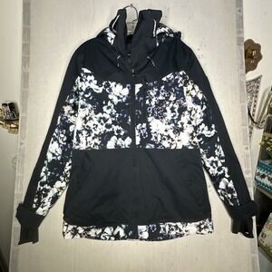 Women's ROXY Presence True Black FlowersParka Insulated Snow Jacket Coat | Sz: M